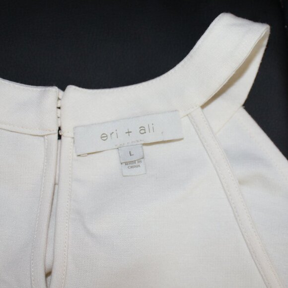 Anthropologie Eri & Ali Scalloped Top Eri + Ali white top ivory size Large - Picture 5 of 8